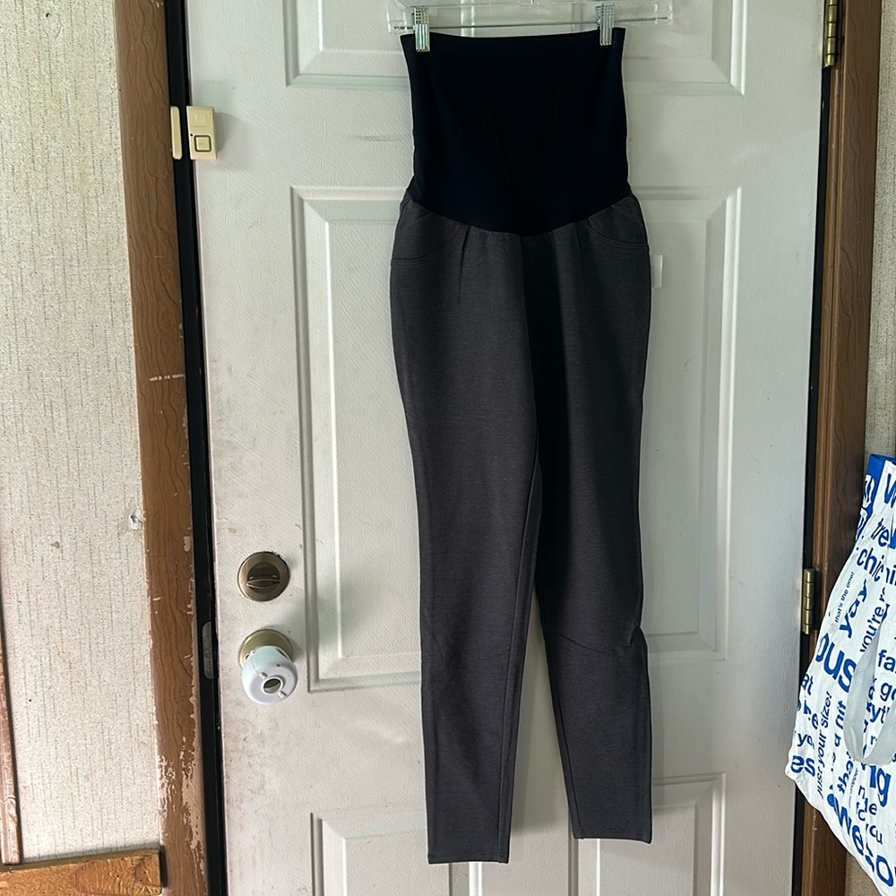 MOTHERHOOD FRENCH TERRY MATERNITY LEGGING: FULL PANEL: GRAY: NEW WITH TAGS: SZ S